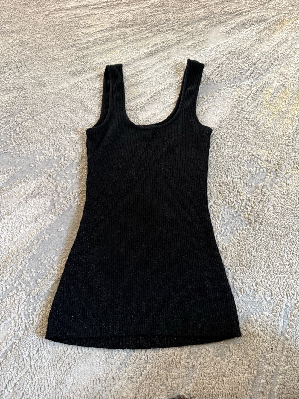 Vintage Y2K Bebe knit sweater tank black shimmer scoop neck medium